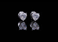 Classic heart cut  solitaire earrings